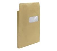 Bruneau - Pochette à soufflet 3 cm kraft brun 229 x 324 mm 120 g avec fenêtre 50 x 105 mm - Boîte de 50 - Pochettes à soufflets - Bruneau