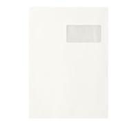 Bruneau - Pochette kraft blanc recyclé 229 x 324 mm90 g avec fenêtre 50 x 100 mm - Boîte de 250 - Pochettes standards - Bruneau