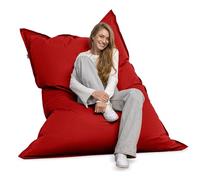 Bruni Caree Pouf géant en rouge, pouf rectangulaire XXL avec rembourrage de 400 x 180 cm et rembourrage de 400 l, housse amovible