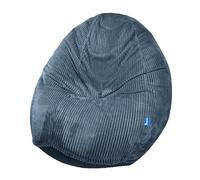 Bruni Classico Cord L Bleu foncé - Pouf Poire XXL en Velours Côtelé avec Remplissage, Bean Bag Géant, Gros Pouf Souple pour Salon et Chambre, Housse Lavable en Machine