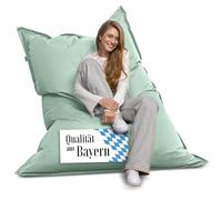 Bruni Pouf géant Caree en vert menthe - Pouf XXL rectangulaire avec dimensions 140x180 cm et 400 l de remplissage, pouf avec housse intérieure, sac de couchage, housse amovible, pour intérieur et