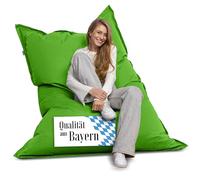 Bruni Pouf géant Caree en vert - Pouf XXL rectangulaire de 140x180 cm avec 400 l de remplissage, pouf avec housse intérieure, sac de couchage, housse amovible, pour intérieur et extérieur, fabriqué en
