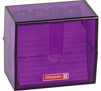 Brunnen 102058060 Index Card Box 8 x 7.5 x 4.8 cm for A8 Index Cards Polystyrene Purple Colour Code