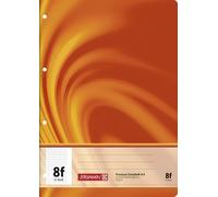 BRUNNEN 104470802 Cahier scolaire Vivendi A4 5 x 7 mm rugueux avec marge, lin. 8f orange