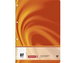 BRUNNEN 104470802 Cahier scolaire Vivendi A4 5 x 7 mm rugueux avec marge, lin. 8f orange