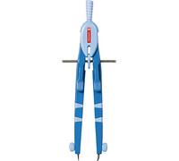 Brunnen 104954090 Compas à ressort Longueur 170 mm dans un étui en plastique incassable avec couvercle transparent Code couleur Azur "Peak 4" (pour cercles jusqu'à 38 cm de diamètre)