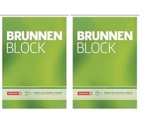 BRUNNEN 1052426 Bloc à lettres/bloc-notes au format A5, vierges, 50 feuilles, 70 g/m² (Lot de 2)