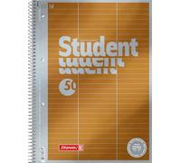 Brunnen 1067148 Brununnen1067148 Bloc-notes de vocabulaire de qualité supérieure (ligné A4, avec ligne de division, ligne, 54, 90 g/m², 50 feuilles) Couverture : jaune métallisé