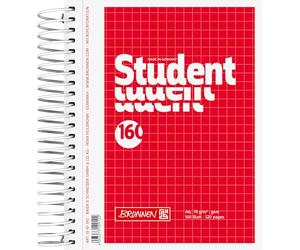 Brunnen 1067392 Carnet de notes pour étudiant Format A6 à carreaux 70 g/m² 160 feuilles