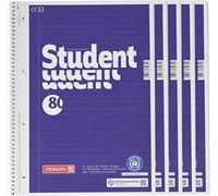 Brunnen 80Bl RCP Lot de 5 bloc-notes Bleu Format A4