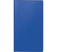 BRUNNEN Agenda de poche modèle 756 (2025), Planning Hebdomadaire, 2 pages = 1 semaine, format A6, 144 pages, couverture en plastique, bleu foncé