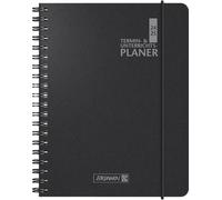 BRUNNEN Agenda de rendez-vous et de cours (2024/2025), 2 pages = 1 semaine, format A5, 224 pages, couverture baladek, noir