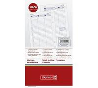 BRUNNEN Agenda hebdomadaire FILIUS 2024 2 pages = 1 semaine - Dimensions des feuilles : 9,3 x 17,2 cm - Blanc