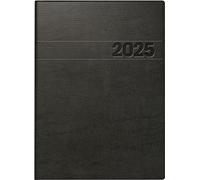 BRUNNEN Agenda modèle 796 (2025), 2 pages = 1 semaine, format A5, 128 pages, couverture en film mousse, intérieur rigide, noir