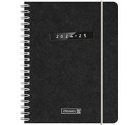 BRUNNEN Agenda scolaire (2024/2025) « Monochrome », 2 pages = 1 semaine, format A6, 208 pages, noir