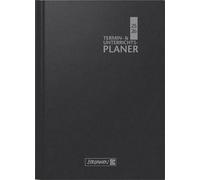 BRUNNEN Agenda scolaire 2025/2026, 2 pages = 1 semaine, format A4, 224 pages, couverture en plastique, noir