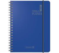BRUNNEN Agenda scolaire 2025/2026, 2 pages = 1 semaine, format A5, 224 pages, couverture en plastique, bleu