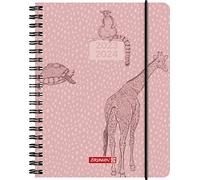 BRUNNEN Agenda scolaire « Wild Animals » 2023/2024, 2 pages = 1 semaine, format A6, rose