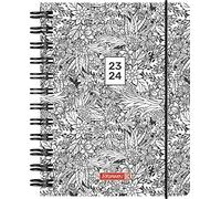 BRUNNEN Agenda scolaire « ZENart » 2023/2024 1 page = 1 jour A6 noir/blanc