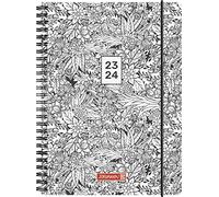 BRUNNEN Agenda scolaire « ZENart » 2023/2024 2 pages = 1 semaine A5 noir/blanc