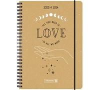BRUNNEN Agenda semainier « Love » 2023/2024 A5 naturel 2 pages = 1 semaine