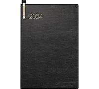 BRUNNEN Agenda semainier modèle 723 2024 Planning Hebdomadaire 2 pages = 1 semaine Taille des feuilles 7,6 x 11,2 cm Noir