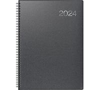 BRUNNEN Agenda semainier modèle 763 2024 2 pages = 1 semaine Format feuille 21 x 29 cm Noir volcanique