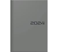 BRUNNEN Agenda semainier modèle 796 2024 2 pages = 1 semaine Dimensions des feuilles 14,8 x 20,8 cm Gris