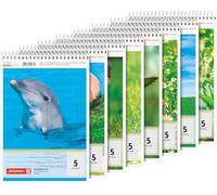 BRUNNEN Bloc-notes A5, linéature 5, 40 feuilles, assorties