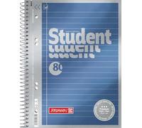 BRUNNEN Bloc-notes Premium Student - Format A5 - Linéature 4-80 feuilles - Bleu