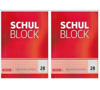 BRUNNEN Bloc-notes quadrillé Pad - Kopfverleimt - 4 fach, 70 g/m² A4 (Lot de 2)