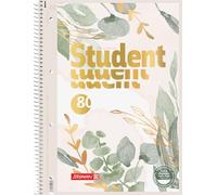 Brunnen Cahier de qualité supérieure pour étudiant « Bloom », format A4, 80 feuilles/160 pages, linéature 27