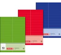 Brunnen Cahier de vocabulaire (A6, 32 feuilles, ligné, linéature 53, avec ligne de division), couleurs assorties, 1 pièce