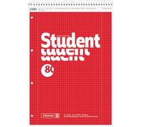 BRUNNEN Cahier d'étudiant à spirale sur le dessus | A4, linéature 28, 80 feuilles, rouge