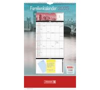 BRUNNEN Calendrier familial (2025) « Big City », 1 page = 1 mois, 12 feuilles