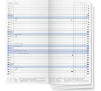 BRUNNEN Calendrier hebdomadaire de rechange, modèle 740 (2025), 2 pages = 1 mois, format A6