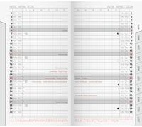 BRUNNEN Calendrier mensuel de rechange, modèle 751 2026, 87 × 153 mm, carton, blanc