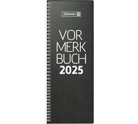 BRUNNEN Carnet de notes modèle 784 (2025), Planning Hebdomadaire, 1 page = 2 jours, 108 x 297 mm, 192 pages, couverture en plastique renforcé avec film rigide, noir