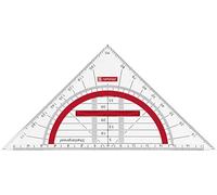 Brunnen Colour Code 104975923 Triangle de géométrie/Équerre pour l'école et bureau 16 cm, incassable, poignée ergonomique en rouge