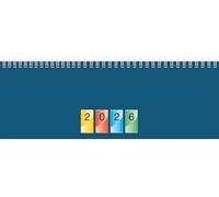 BRUNNEN DATAline 772 2026 Carnet de rendez-vous horizontal, 297 x 105 mm, carton, bleu