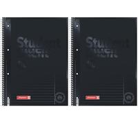 BRUNNEN Schneider Baier &College Bloc-notes à spirale avec Code couleur, 160 pages, 90 g/M ²- 25 Ligné A4 (Lot de 2)