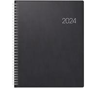 BRUNNEN Weektimer® 2024 Agenda semainier modèle Manager Wt 7 2 pages = 1 semaine Format feuille 21 x 26 cm Noir