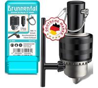 BRUNNENTAL® Mandrin à Clé 3-16 mm 1/2-20UNF - Set avec Adaptateur + Goupille Quick-Change e Serrage - Mandrin Métallique Universel pour Perceuse & Tarière