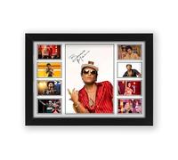 Bruno Mars Poster dédicacé - Édition limitée - Cadeau pour les fans - Souvenirs de collection (sans cadre, A4 (30 x 21 cm)