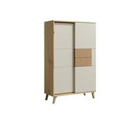 BRUNO Vaisselier 2 portes 87x137 cm en bois clair design intemporel Blanc