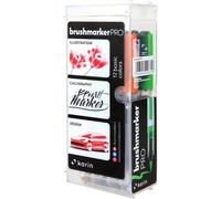Brushmarker Pro 12 Basic Colours Set Brushmarker Pro Basic Colours Set De 12 Feutres Corps Transparent Avec Système Sans Encre 2,4 Ml De Peinture Liquide Pas De Marqueur