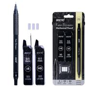 BRUSTRO Kuro Porte-mine de précision | Taille de la pointe - 0,5 mm avec 20 mines HB et 20-2B, 3 recharges de gommes | Idéal pour écrire, esquisser, dessiner, mandala et étudiants en beaux-arts
