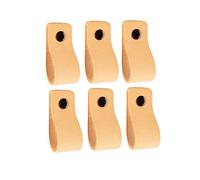 Brute Strength - Poignées en cuir pour meubles - Naturel - 12 pcs - 12,5 x 2,5 cm - Poignée de meuble, Poignée de porte pour cuisine, salle de bain, armoires, commode, bois