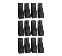 Brute Strength - Poignées en cuir pour meubles - Noir - 12 pcs - 16,5 x 2,5 cm - Poignée de meuble, Poignée de porte pour cuisine, salle de bain, armoires, commode, bois