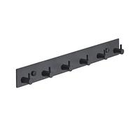 Brute Strength - Porte-manteaux - 6 crochets - 39 cm - Acier inoxydable - Crochet de porte pour cuisine, porte-manteau noir, porte-manteau mural, salle de bain, salon et couloir pour chapeau
